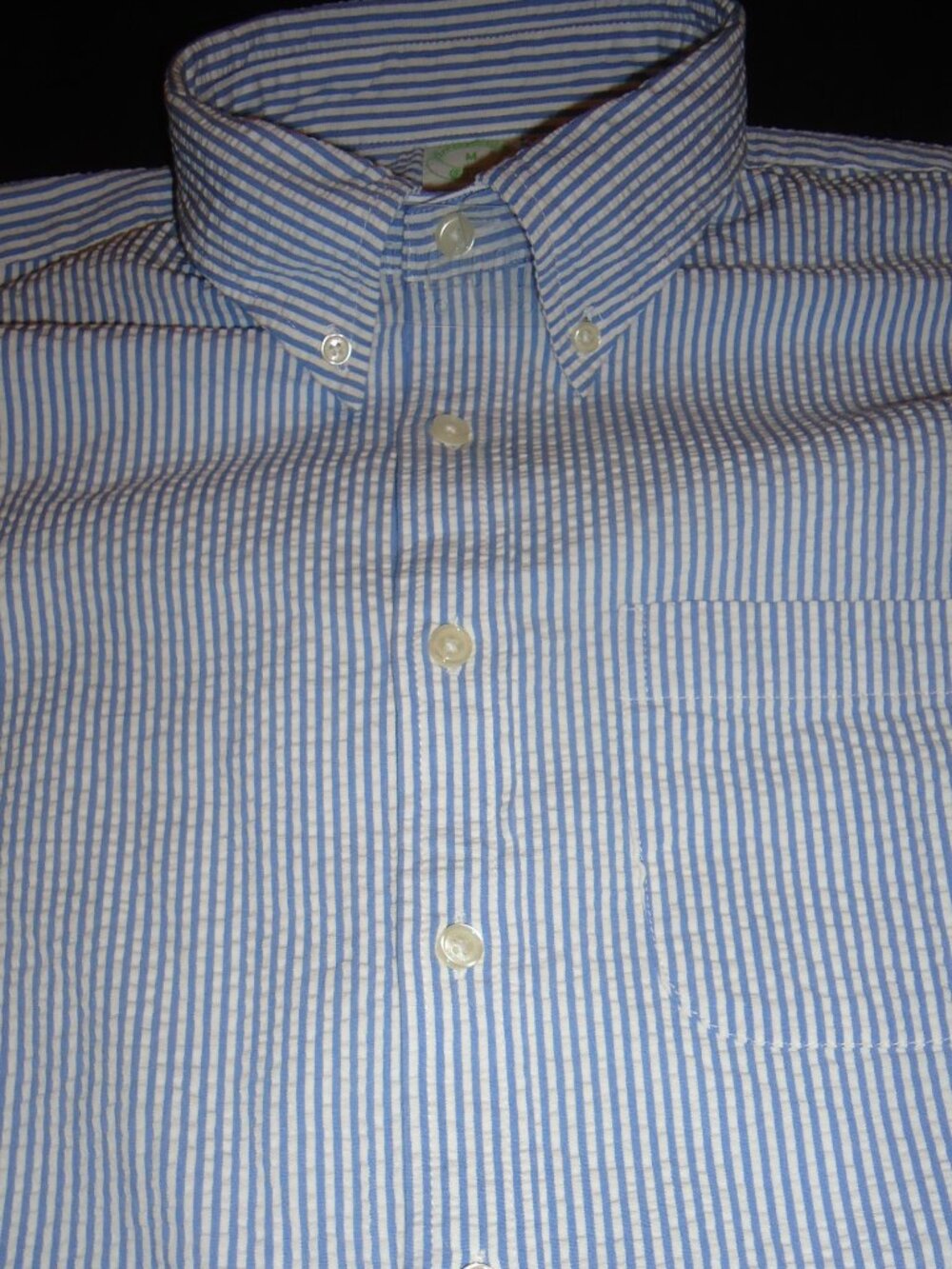 Brooks Brothers Men's Blue /White Striped Shirt. Size Medium Slim. New/Open bag.